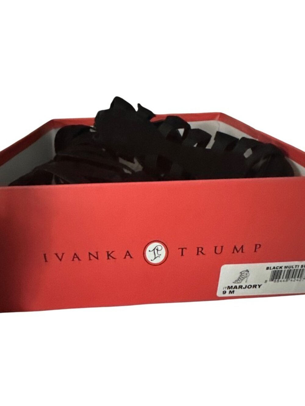 Ivanka Trump Marjory Black Open Toe Caged Booties - Marjory Stretch High-Heel 9M - Picture 11 of 13
